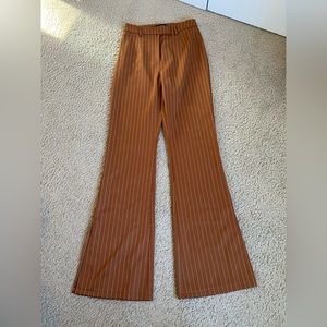 PrettyLittleThing High Waisted Brown Striped Slacks Size 4